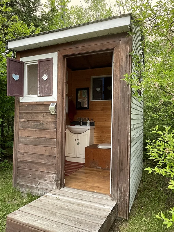 Exterior of an outhouse
